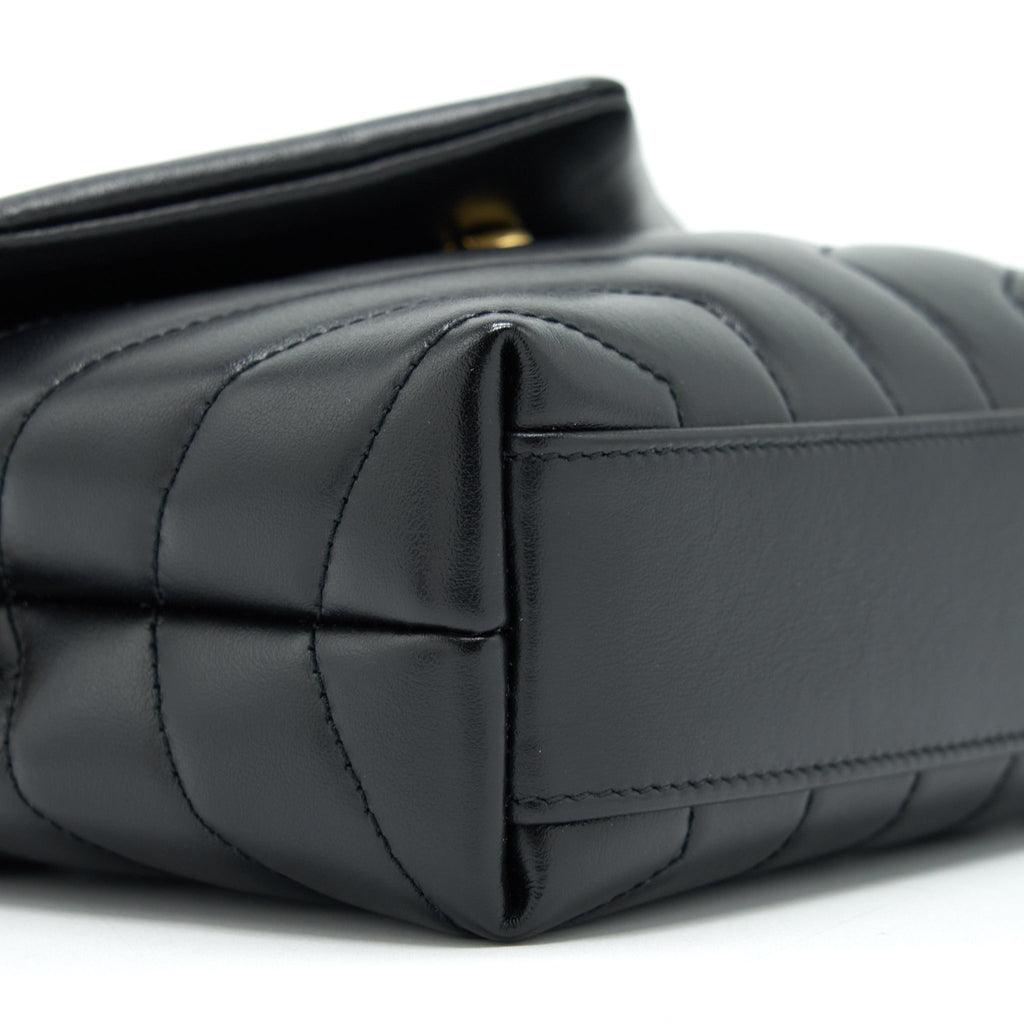SAINT LAURENT/ YSL TOY LOULOU BAG QUILTED BLACK GHW