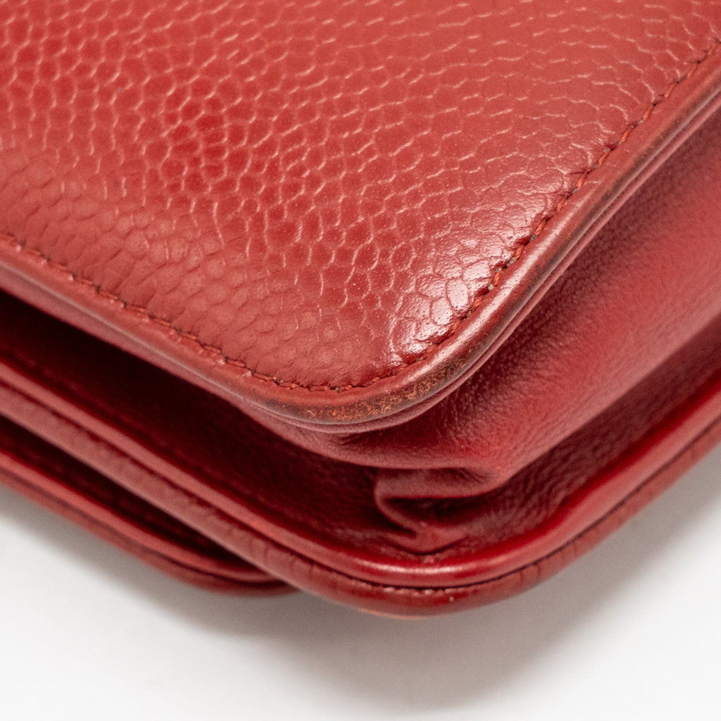 CHANEL TIMELESS WALLET ON CHAIN CAVIAR RED SHW