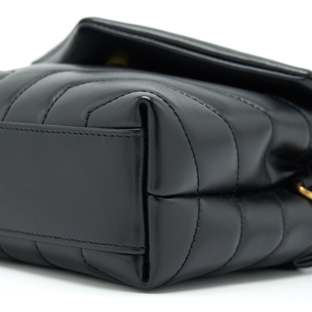 SAINT LAURENT/ YSL TOY LOULOU BAG QUILTED BLACK GHW