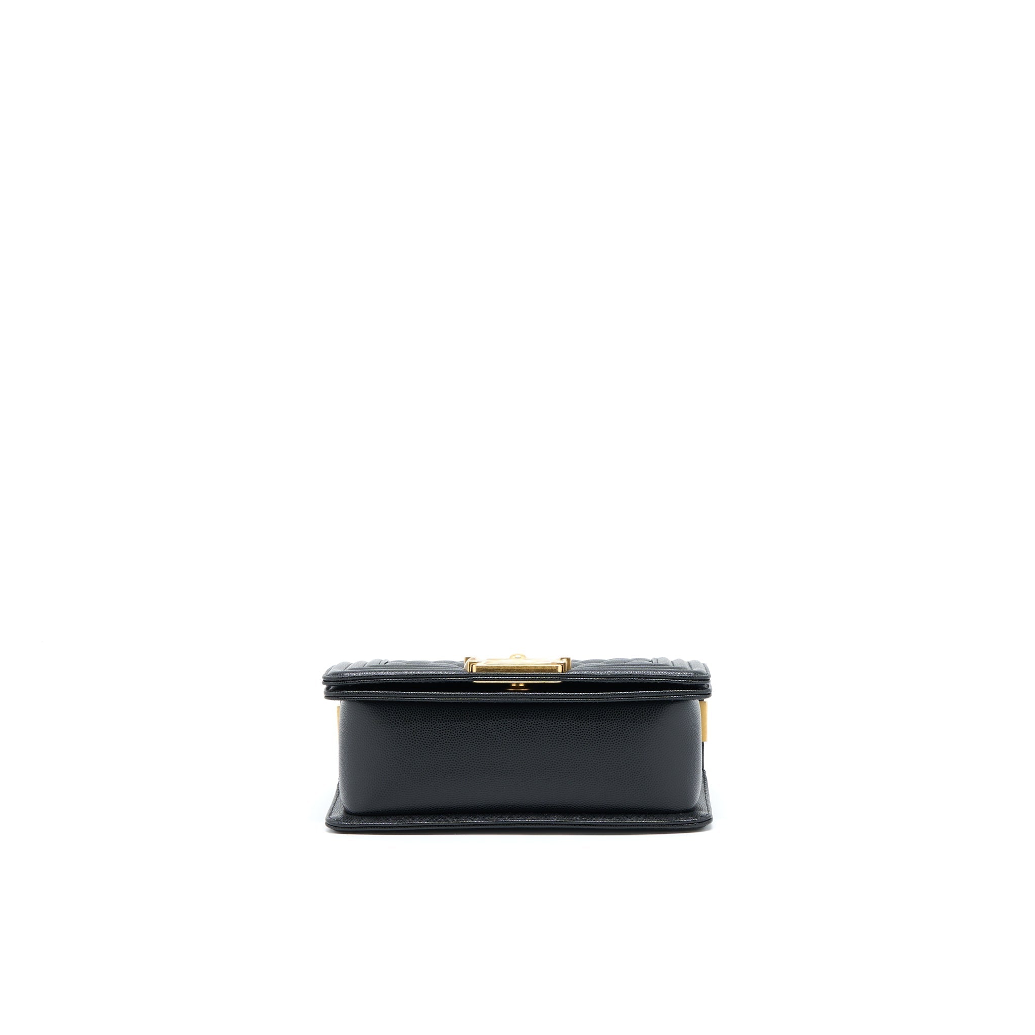 CHANEL SMALL BOY BAG CAVIAR BLACK GHW (MICROCHIP )