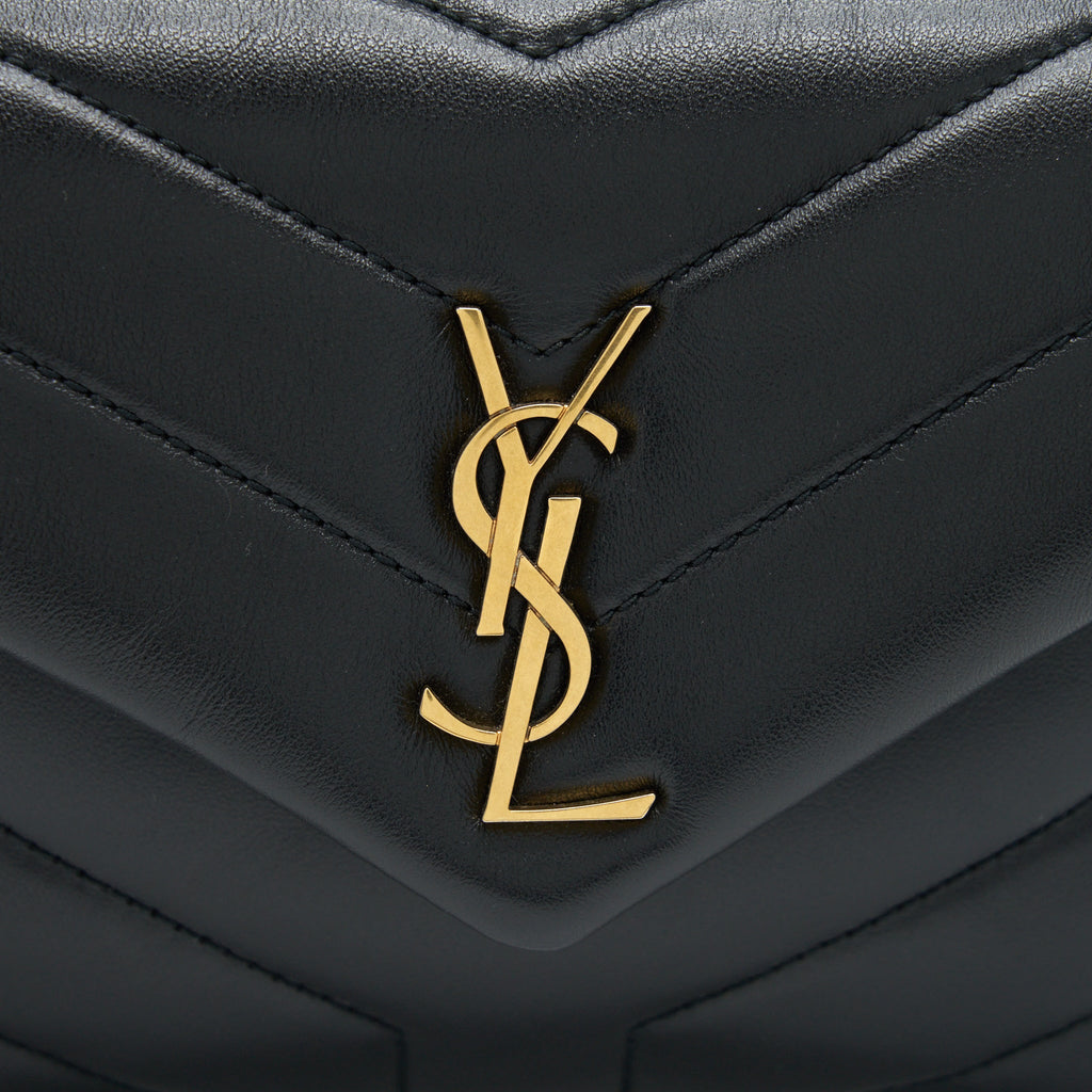 SAINT LAURENT/ YSL TOY LOULOU BAG QUILTED BLACK GHW