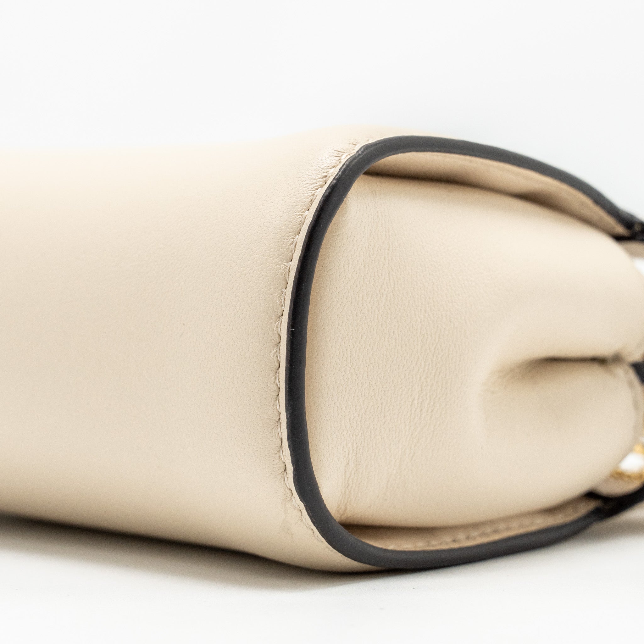 FENDI NANO PEEKABOO LAMBSKIN WHITE GHW