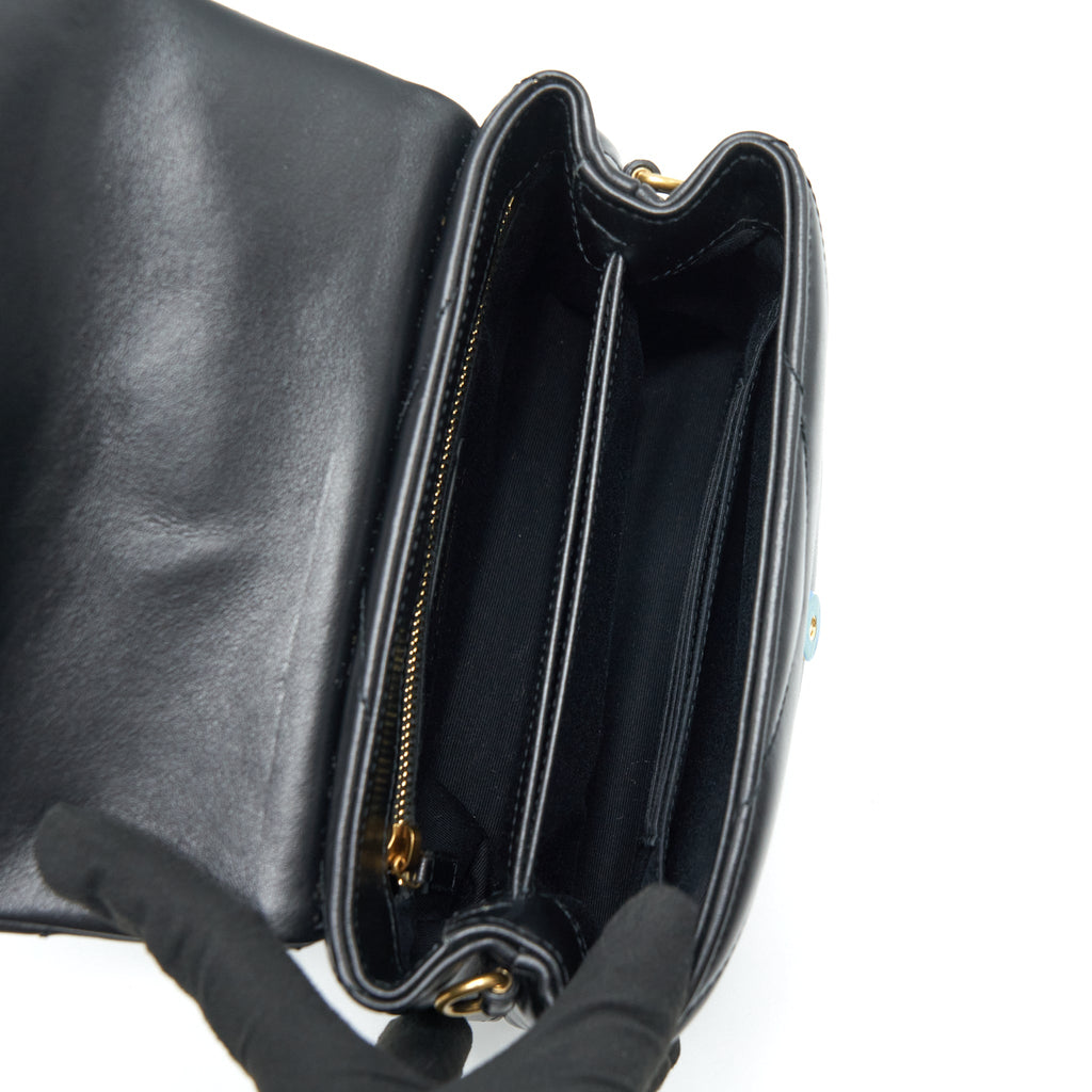 SAINT LAURENT/ YSL TOY LOULOU BAG QUILTED BLACK GHW