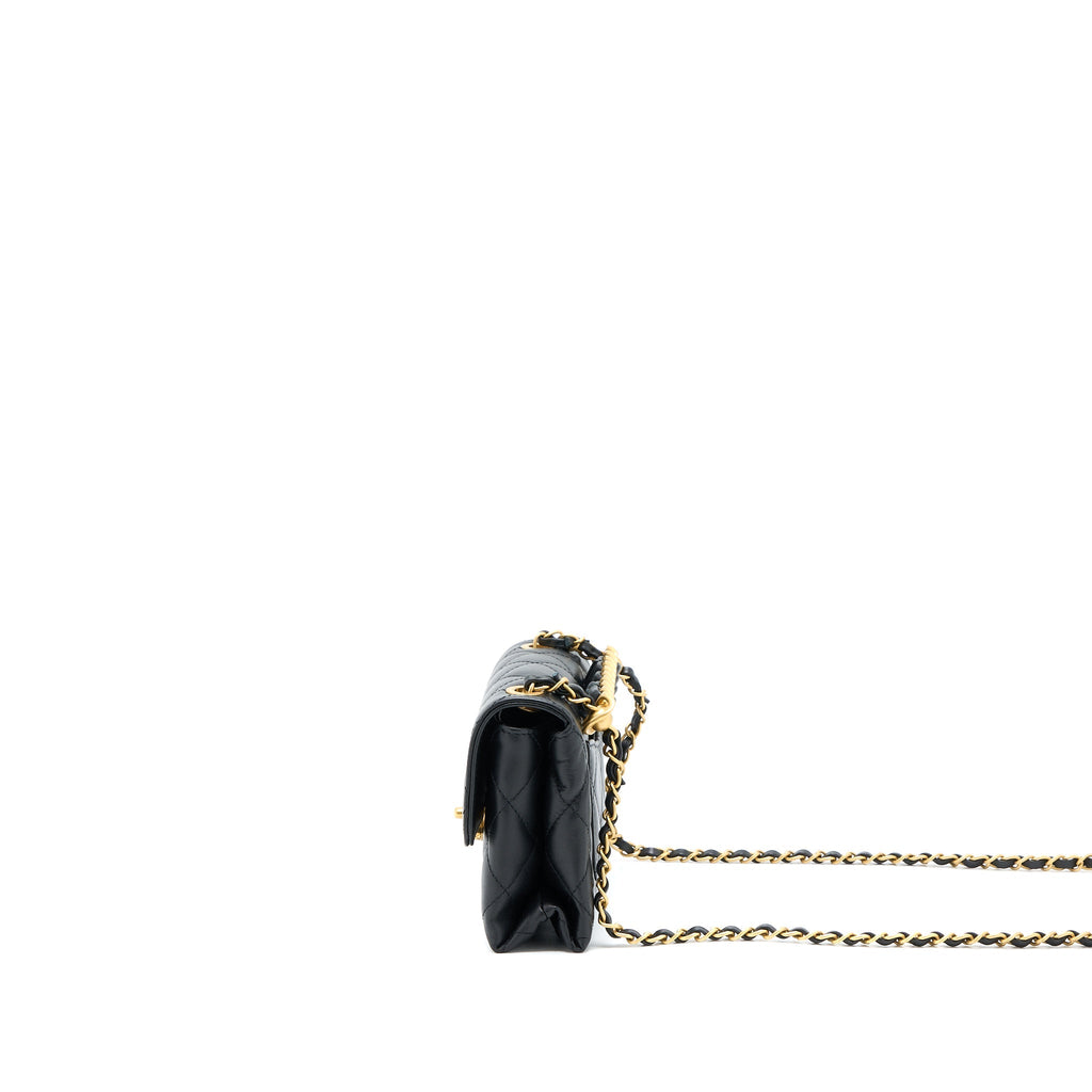 CHANEL 22S SEASONAL FLAP BAG CALFSKIN BLACK BRUSHED GHW