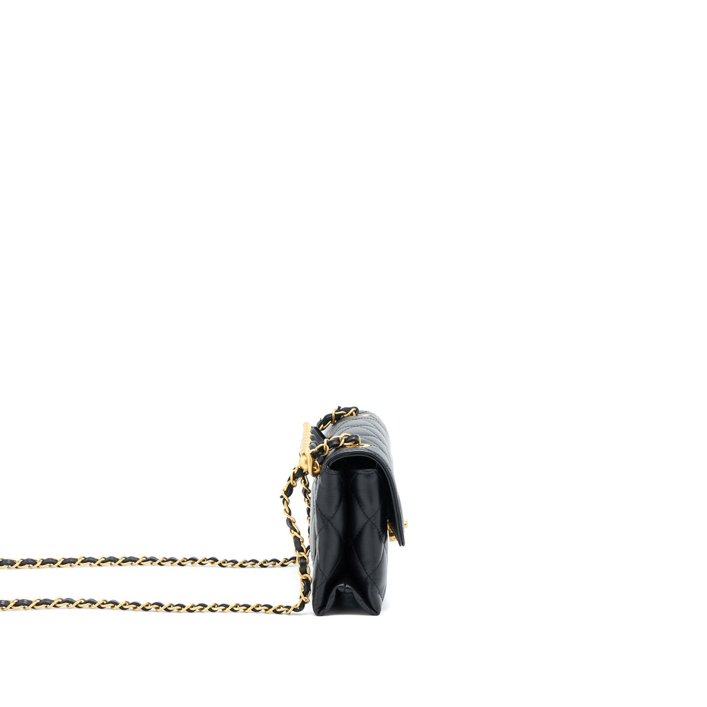CHANEL 22S SEASONAL FLAP BAG CALFSKIN BLACK BRUSHED GHW