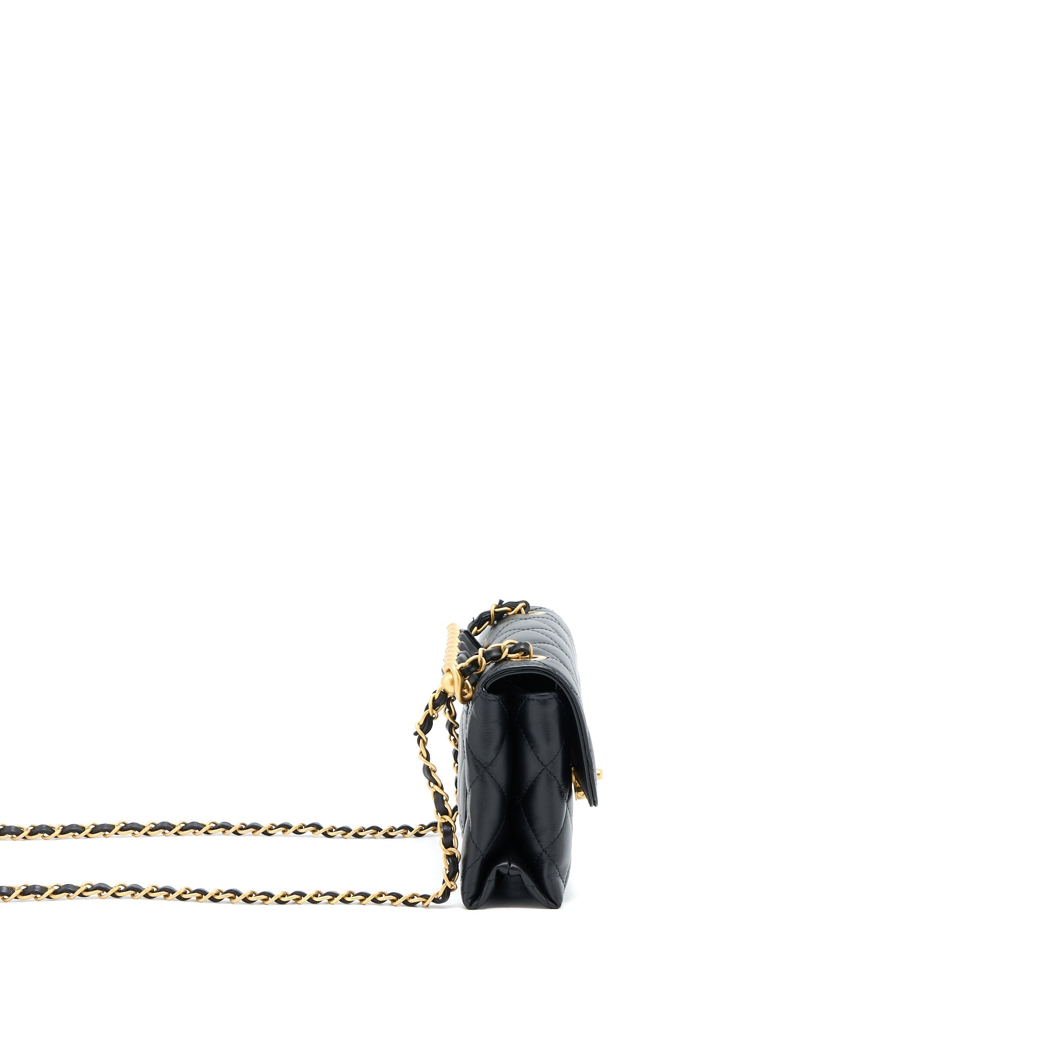 CHANEL 22S SEASONAL FLAP BAG CALFSKIN BLACK BRUSHED GHW