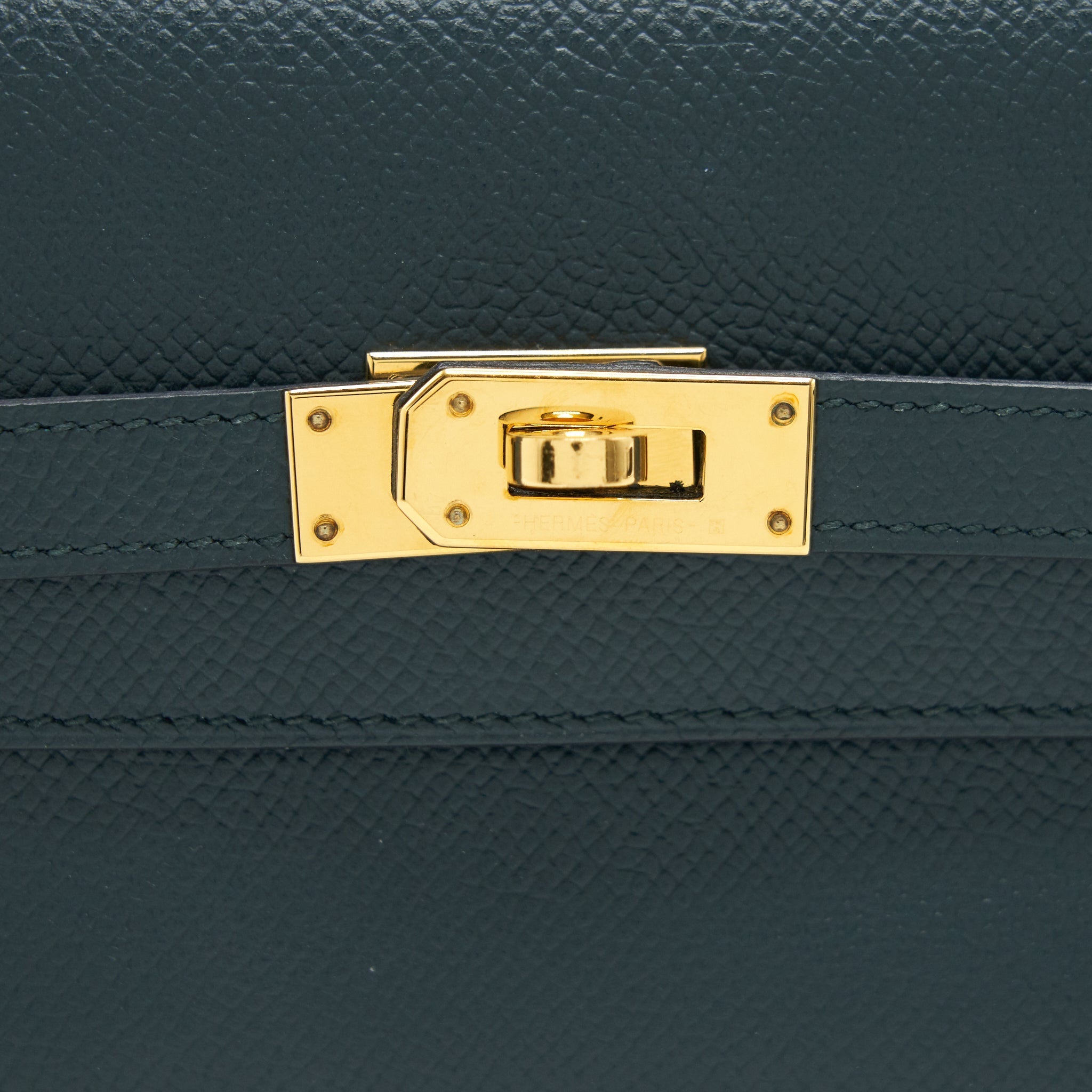 HERMES KELLY COMPACT WALLET VERT CYPRES GHW