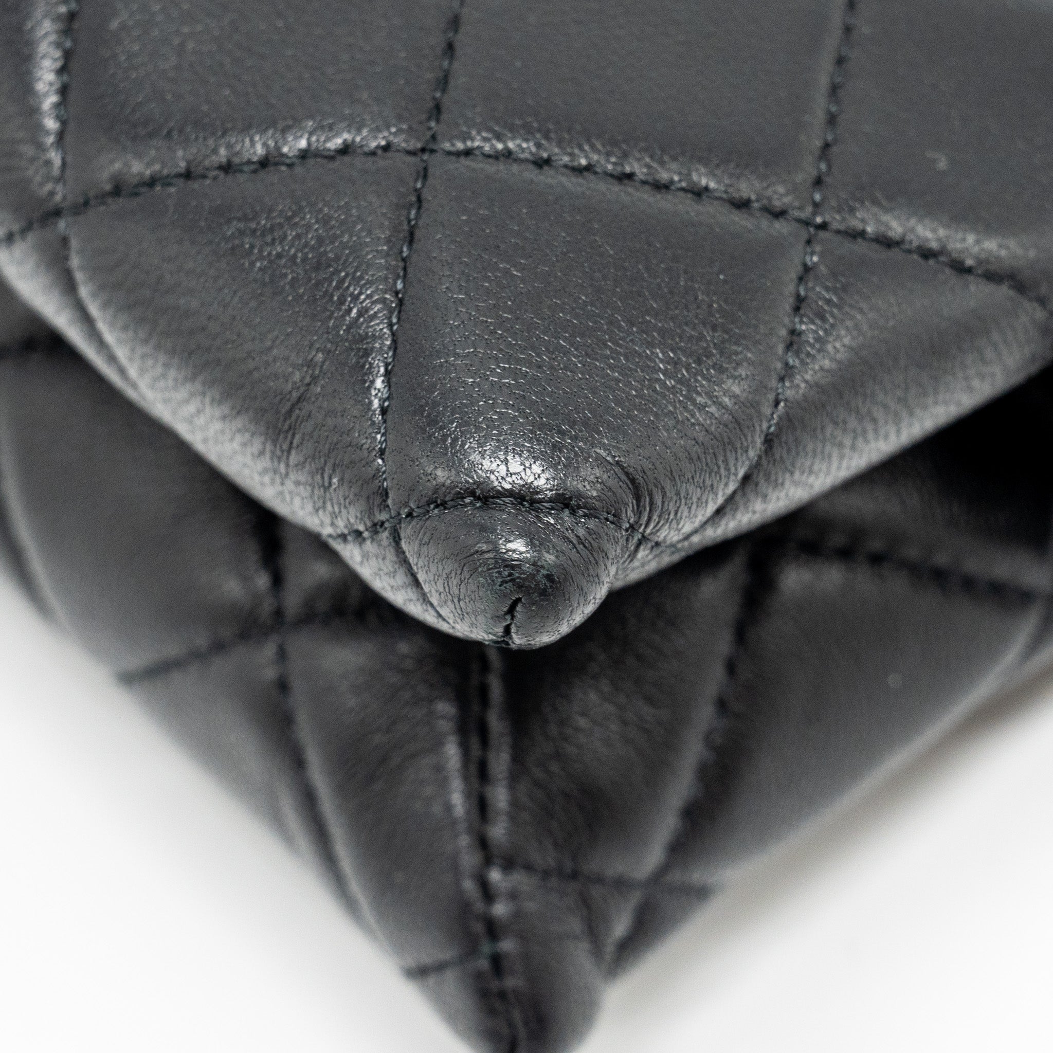 CHANEL COCO CHARMS QUILTED POUCH BAG LAMBSKIN BLACK GHW