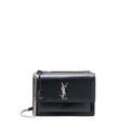 SAINT LAURENT/YSL SUNSET LARGE CHAIN BAG CALFSKIN BLACK SHW