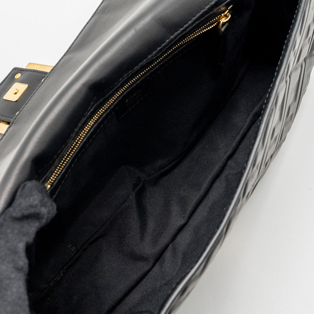 FENDI LARGE BAGUETTE BAG NAPPA BLACK GHW