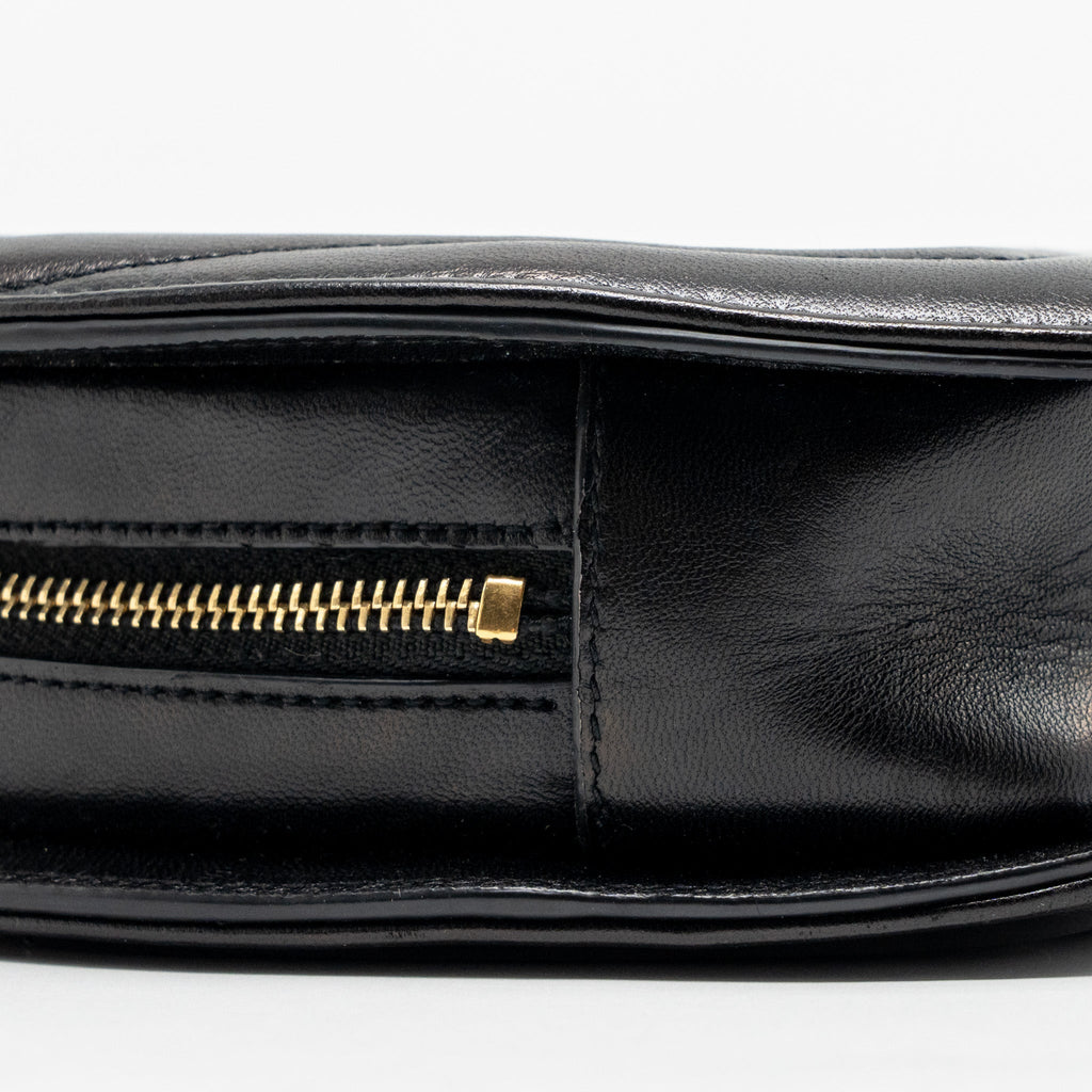 SAINT LAURENT/YSL LOVE HEART CHAIN BAG LAMBSKIN BLACK GHW