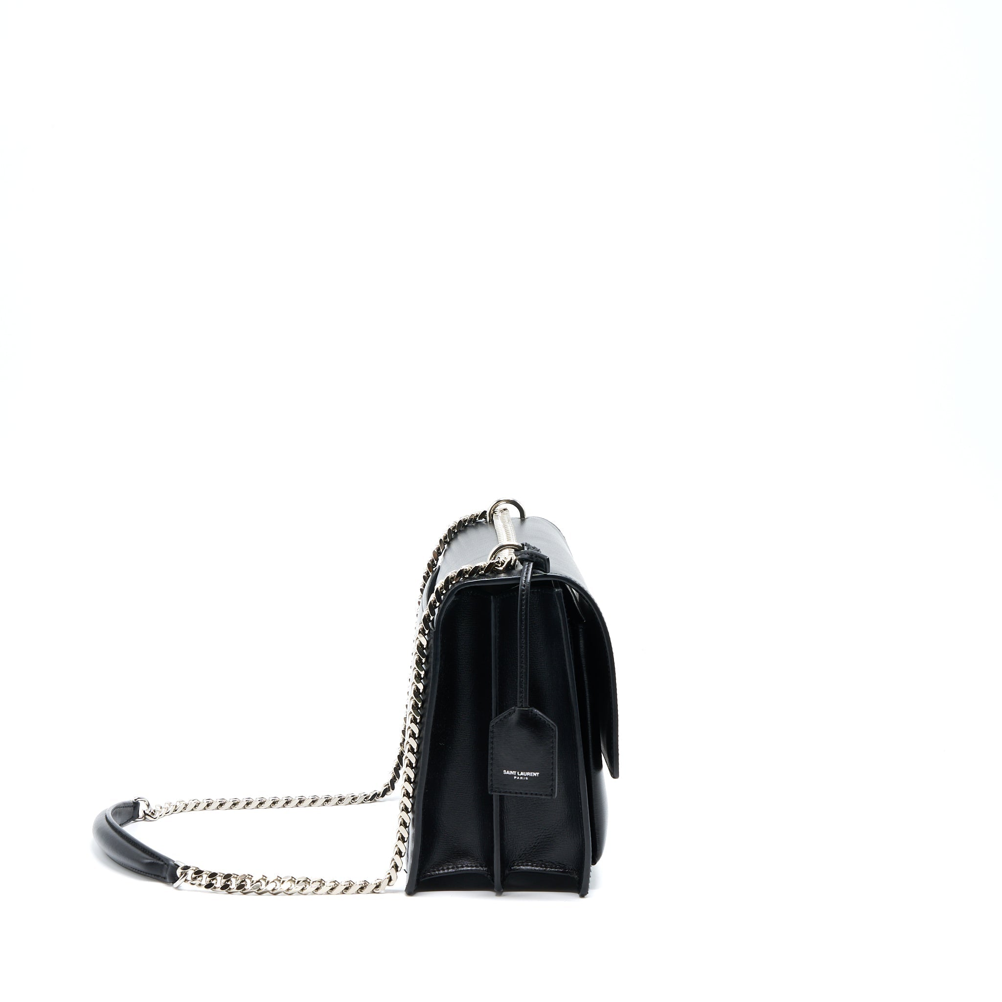 SAINT LAURENT/YSL SUNSET LARGE CHAIN BAG CALFSKIN BLACK SHW