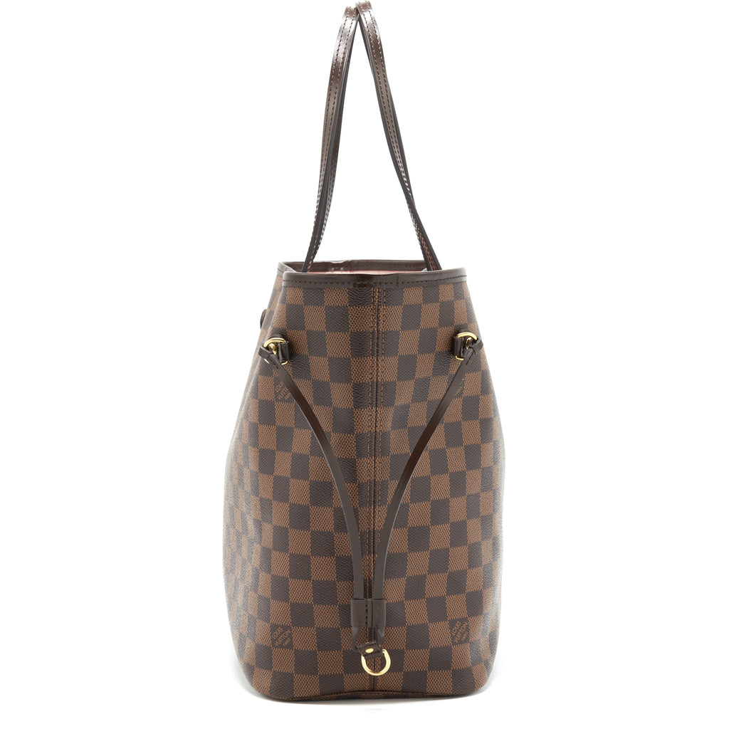 LOUIS VUITTON NEVERFULL MM DAMIER EBENE CANVAS /ROSE BALLERINE
