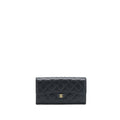 CHANEL CLASSIC FLAP LONG WALLET CAVIAR BLACK GHW