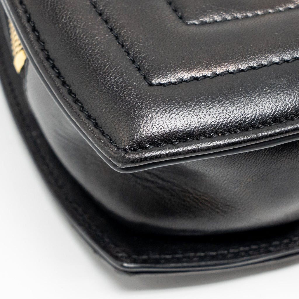 SAINT LAURENT/YSL LOVE HEART CHAIN BAG LAMBSKIN BLACK GHW