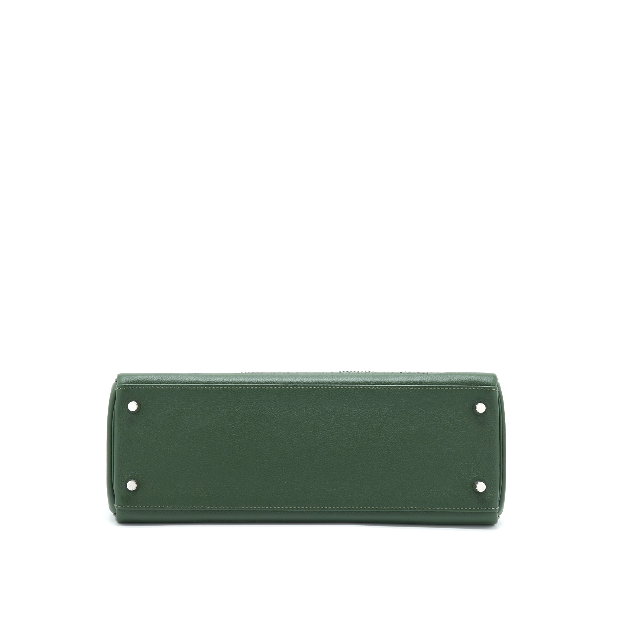 HERMES KELLY 32 GHILLIES CLEMENCE VERT FONCE/VERT ANGLAIS SHW