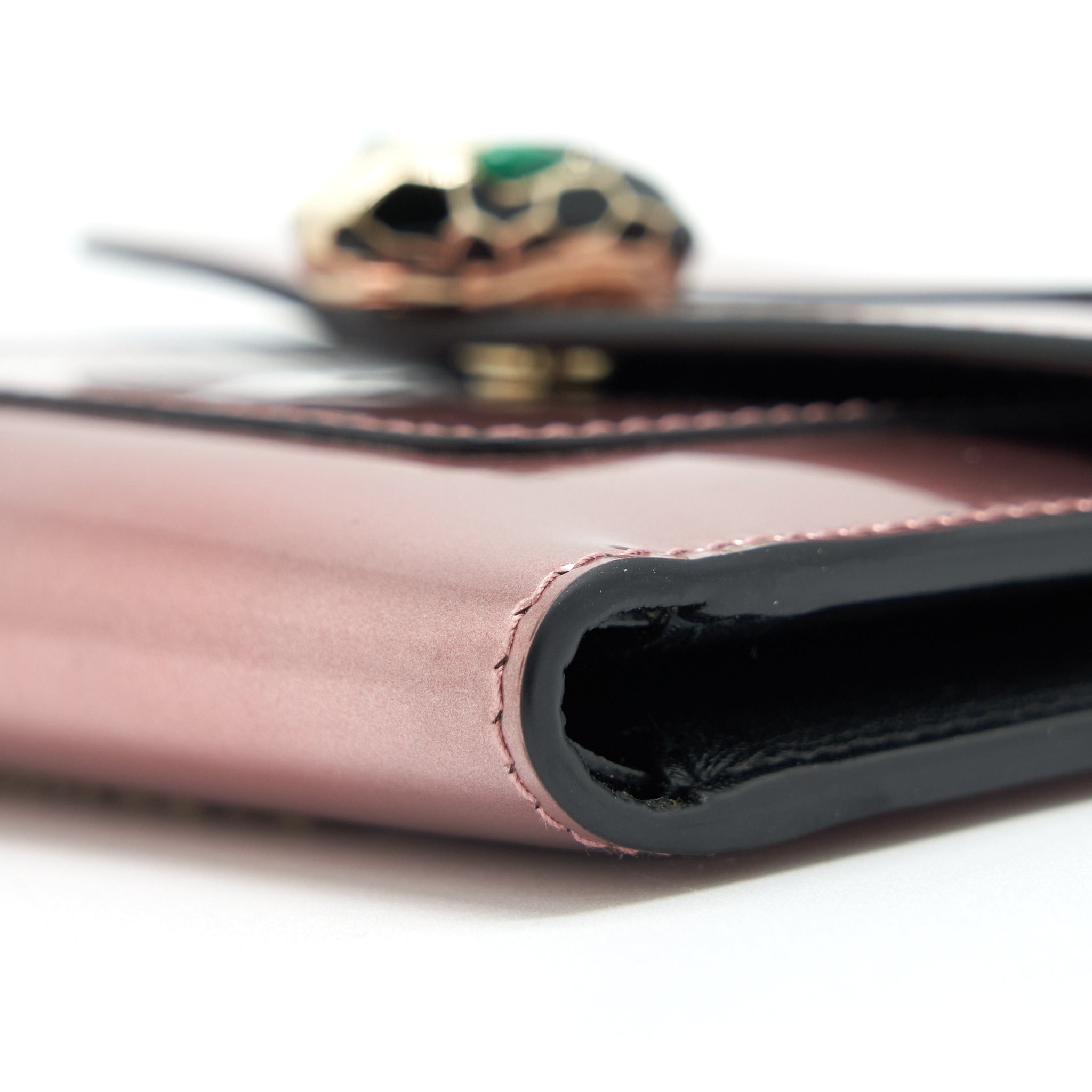 BVLGARI SERPENTI COMPACT WALLET PATENT PINK