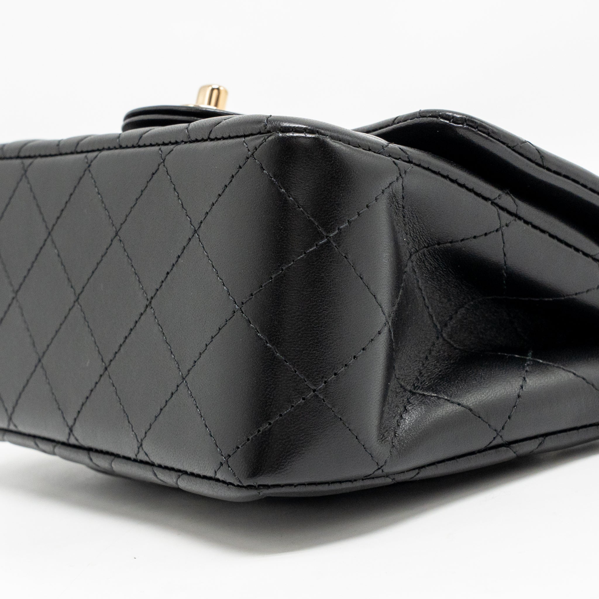 CHANEL MINI SQUARE FLAP BAG LAMBSKIN BLACK LGHW (MICROCHIP)