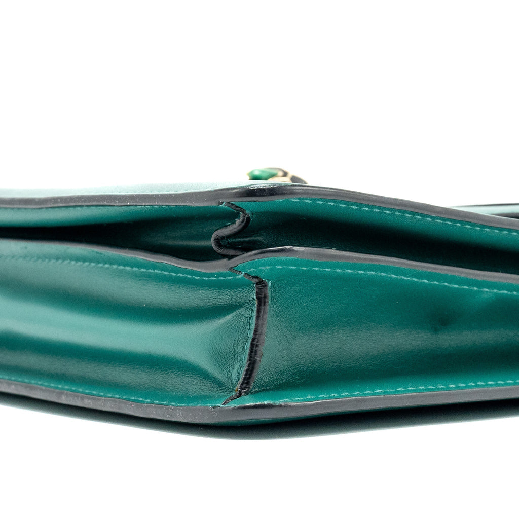 BVLGARI SERPENTI FOREVER FLAP BAG CALFSKIN GREEN GHW