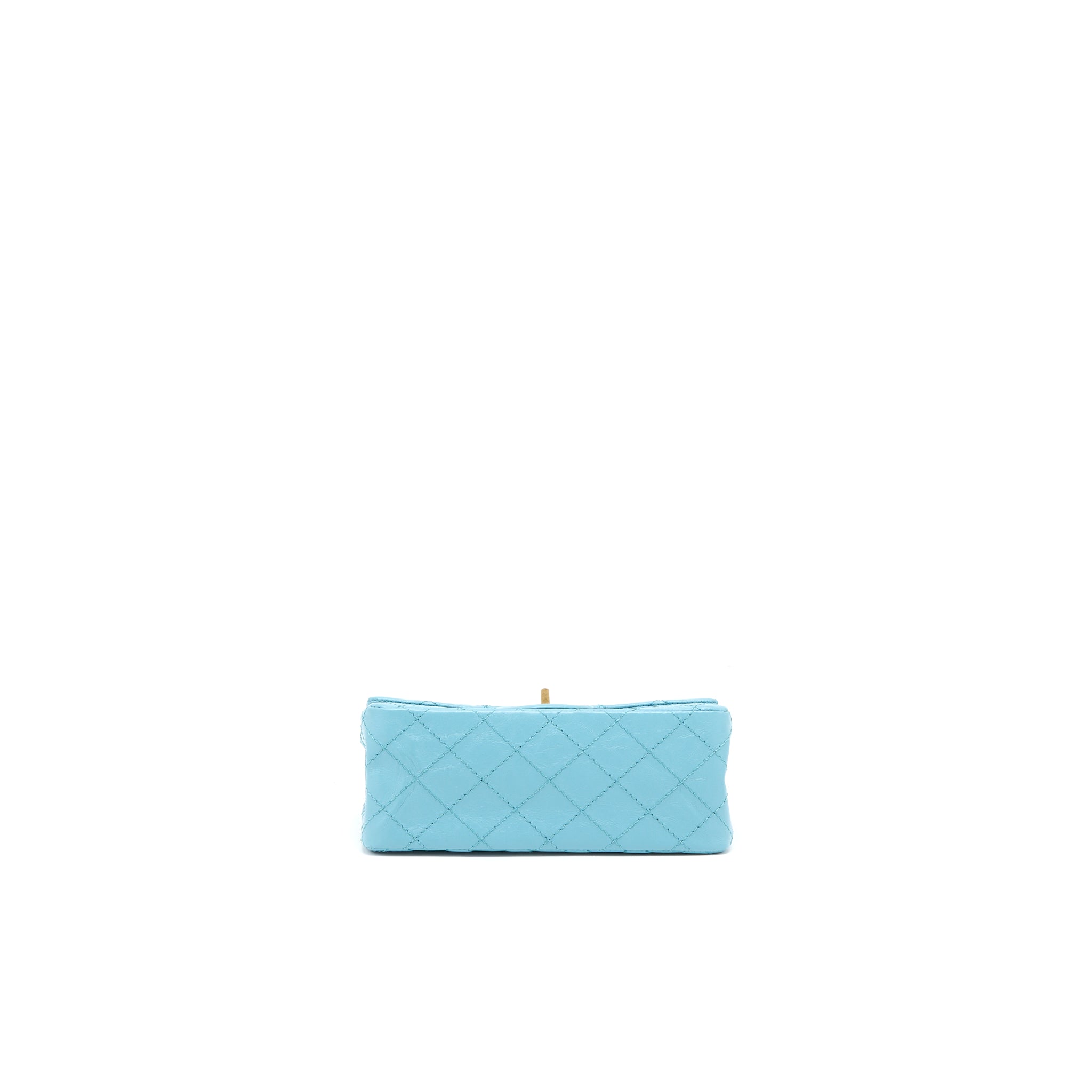 CHANEL MINI 2.55 REISSUE FLAP BAG AGED CALFSKIN LIGHT BLUE GHW