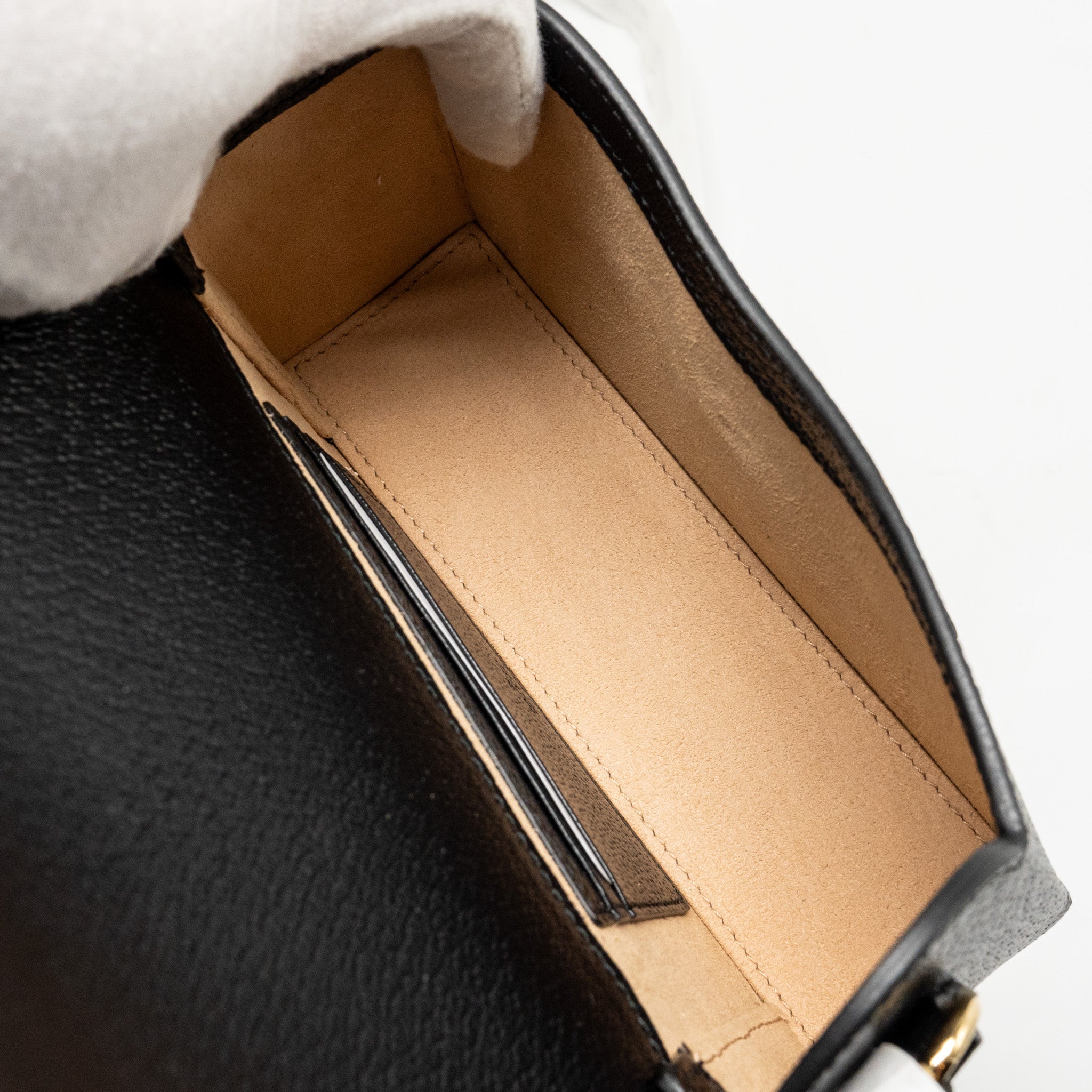 GUCCI 1955 HORSEBIT CROSSBODY BAG CALFSKIN BLACK GHW