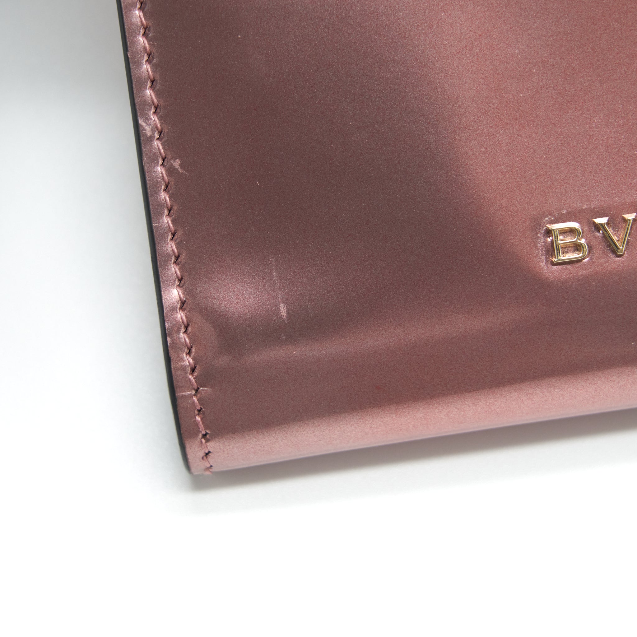 BVLGARI SERPENTI COMPACT WALLET PATENT PINK