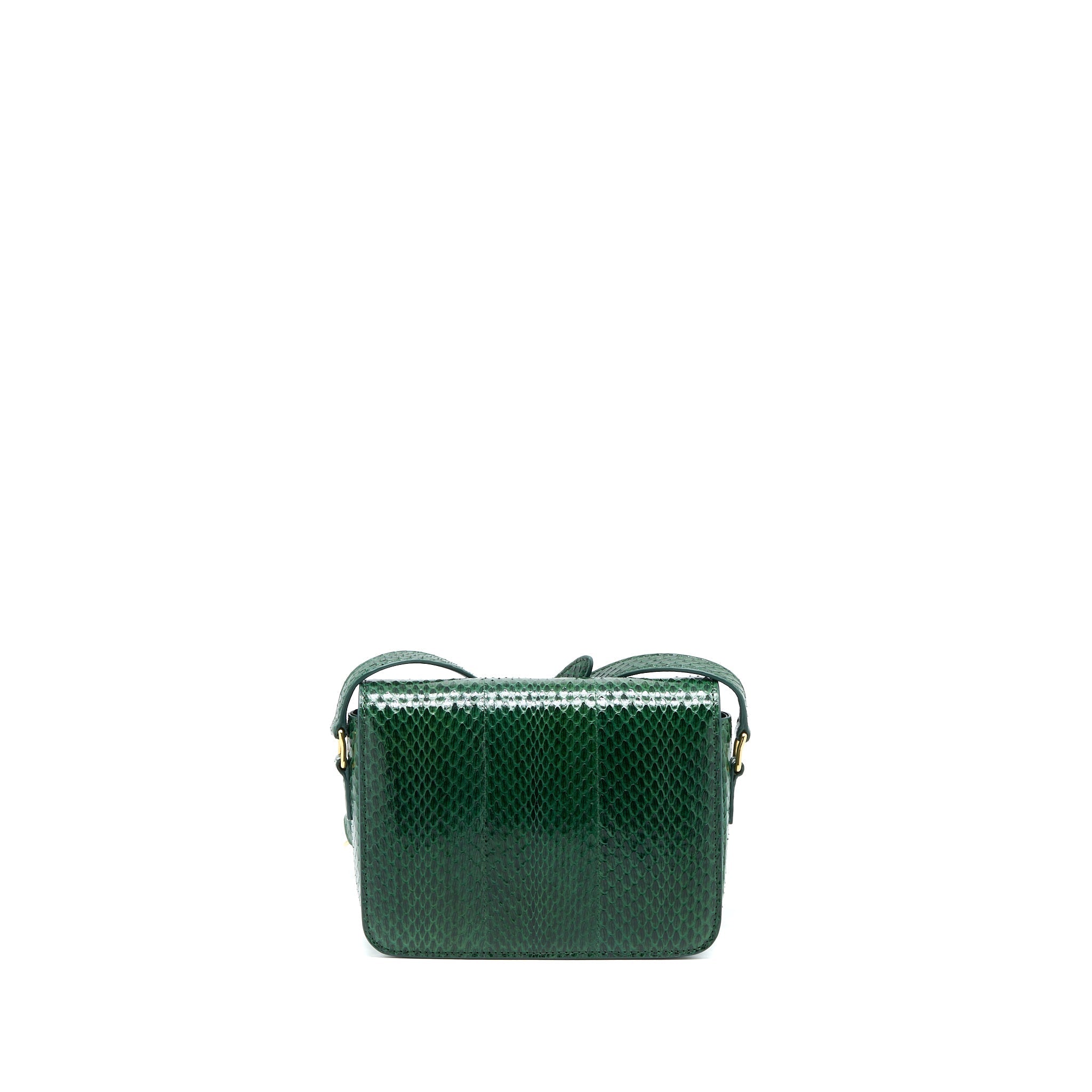 CELINE TRIOMPHE BAG WATER SNAKE LEATHER GREEN GHW
