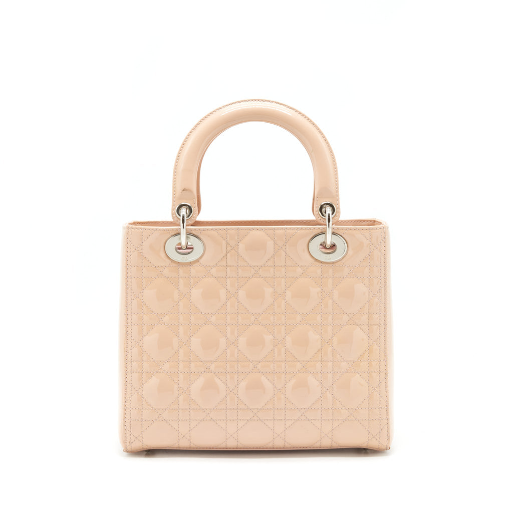 DIOR MEDIUM LADY DIOR BAG PATENT LIGHT PINK SHW