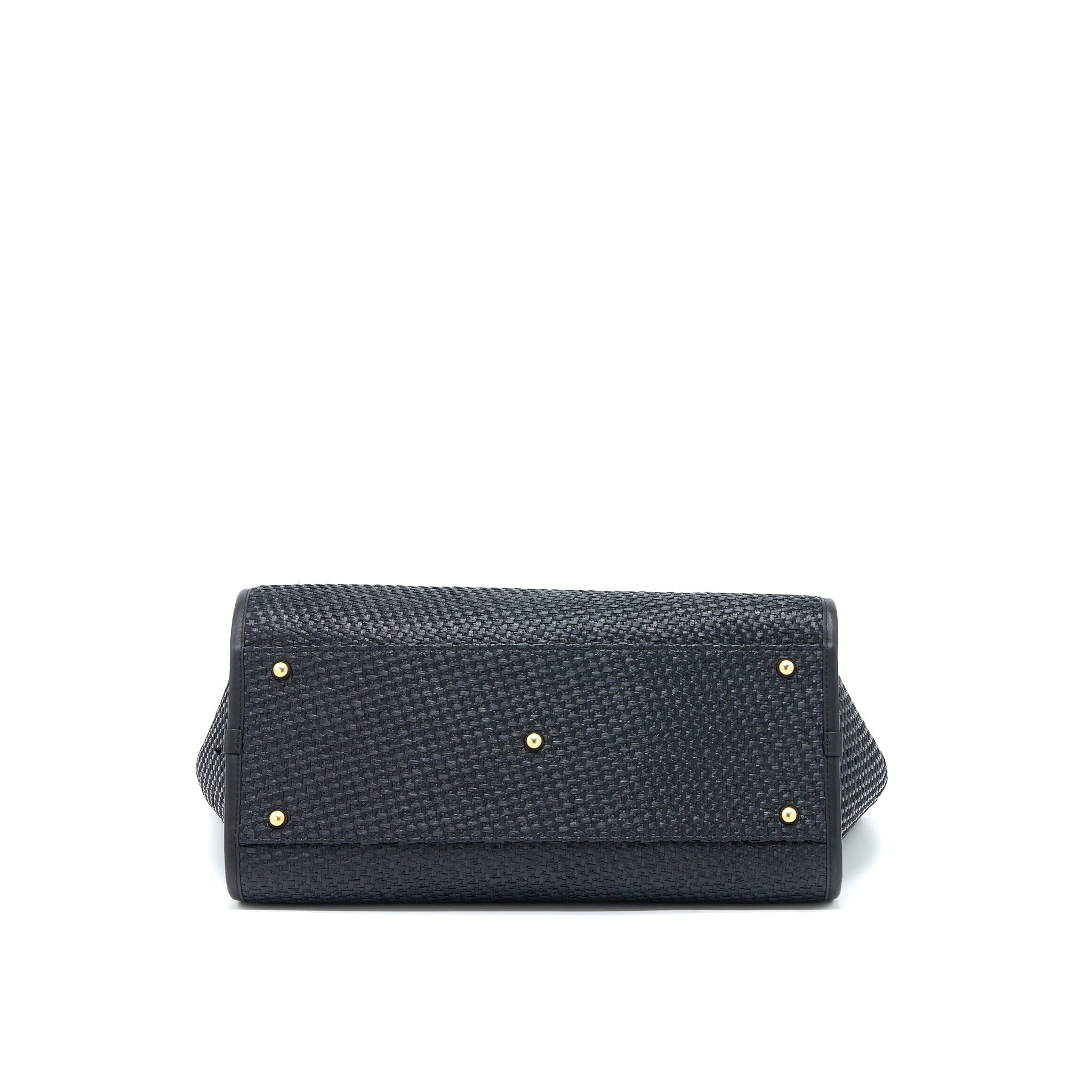 CHANEL BLACK RAFFIA DEAUVILLE TOTE BAG GHW