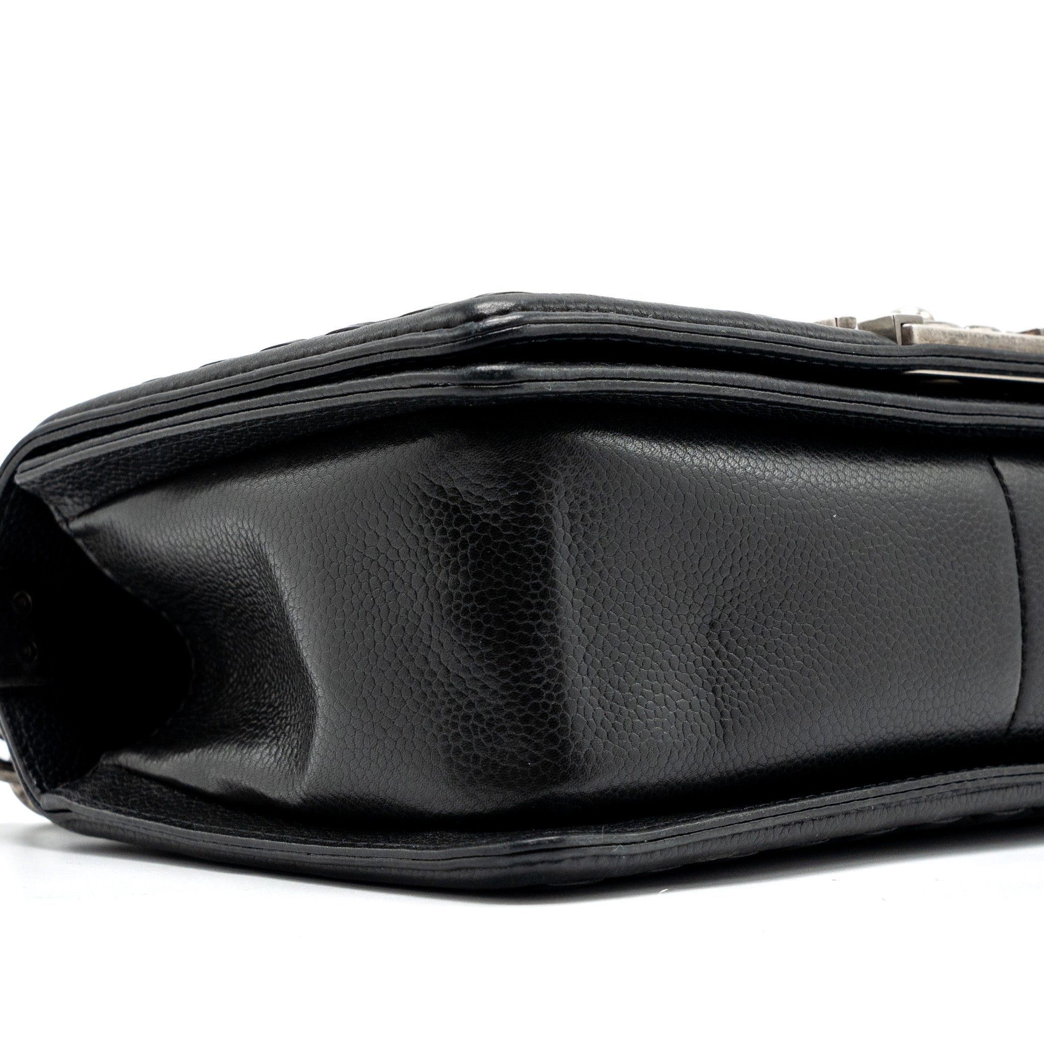 CHANEL MEDIUM BOY BAG LIMITED QUILTED CAVIAR BLACK RUTHENIUM HARDWARE