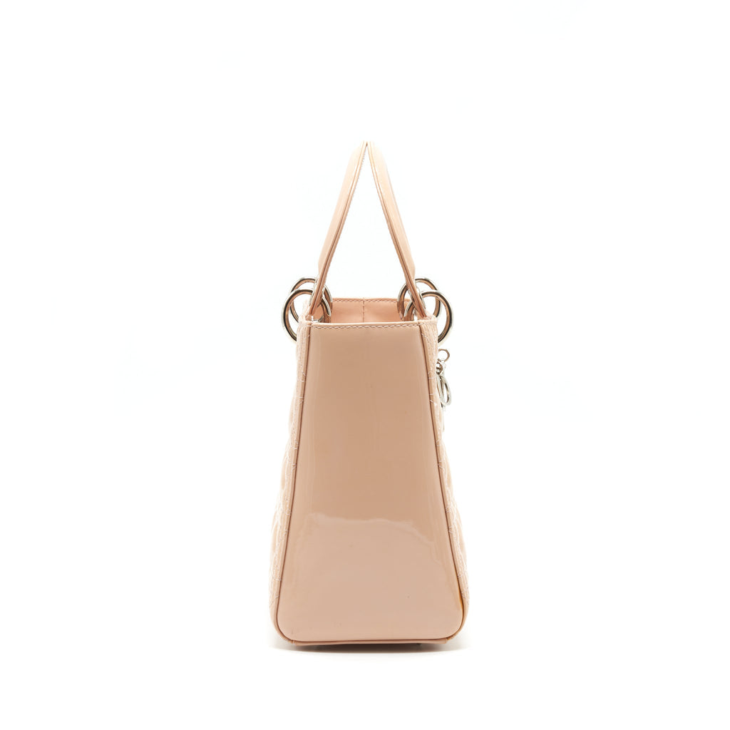 DIOR MEDIUM LADY DIOR BAG PATENT LIGHT PINK SHW