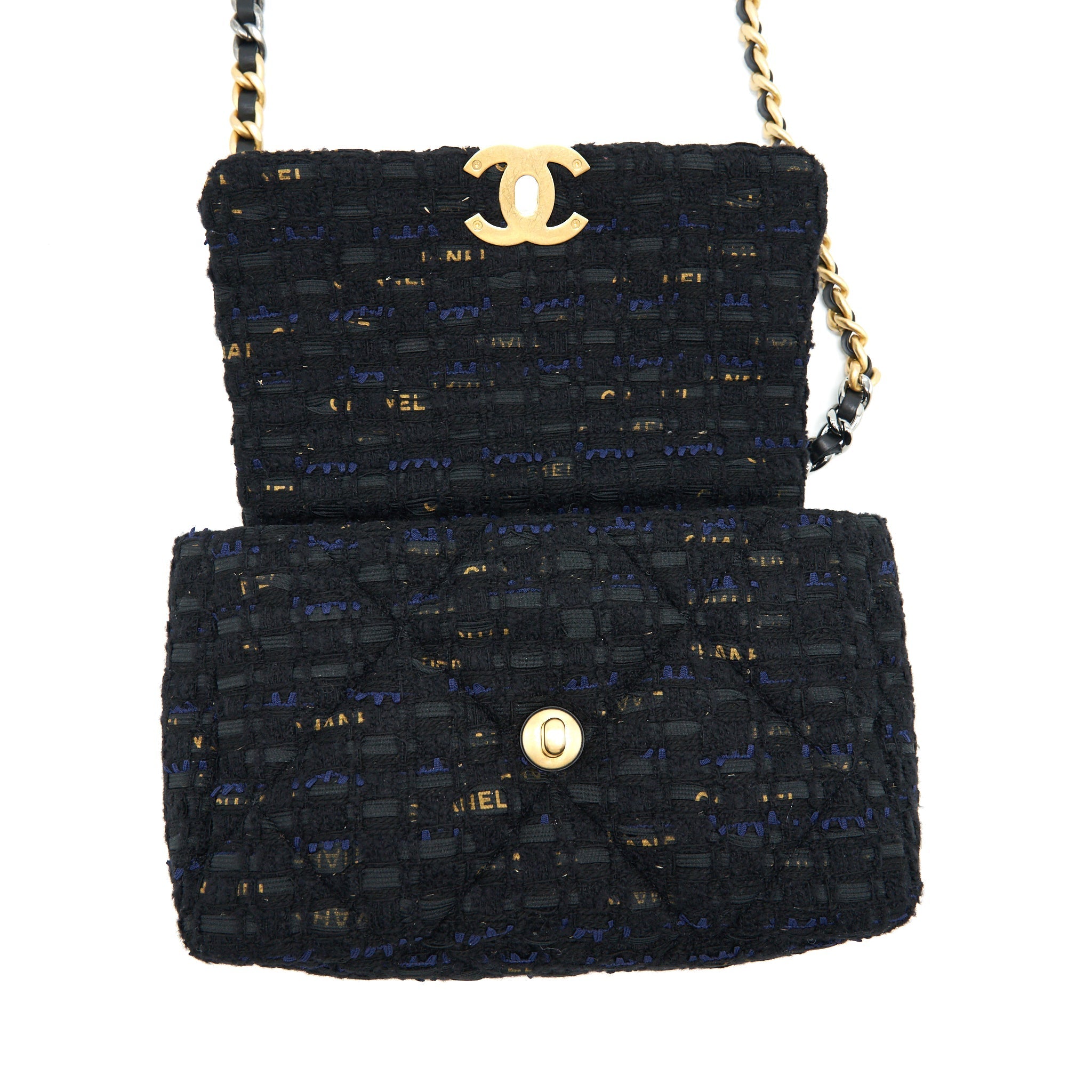 CHANEL TWEED SMALL 19 FLAP BAG