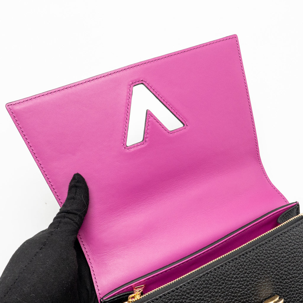LOUIS VUITTON TWIST ONE HANDLE PM TAURILLON LEATHER BLACK/PINK GHW