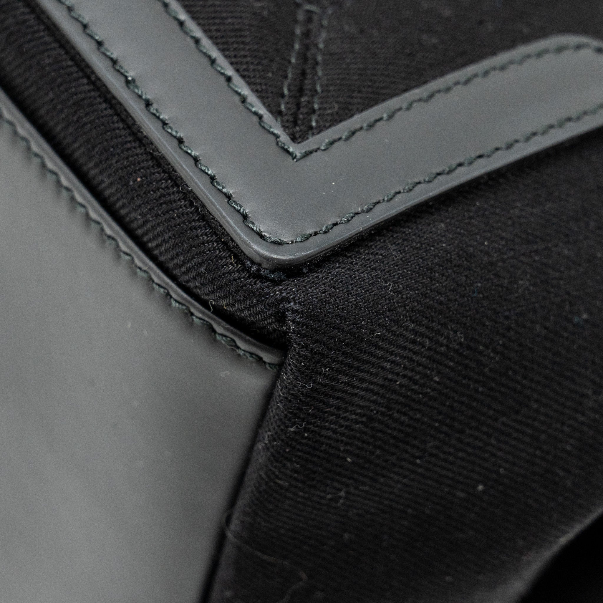 BALENCIAGA CABAS LOGO TOTE BAG CANVAS/ CALFSKIN BLACK SHW