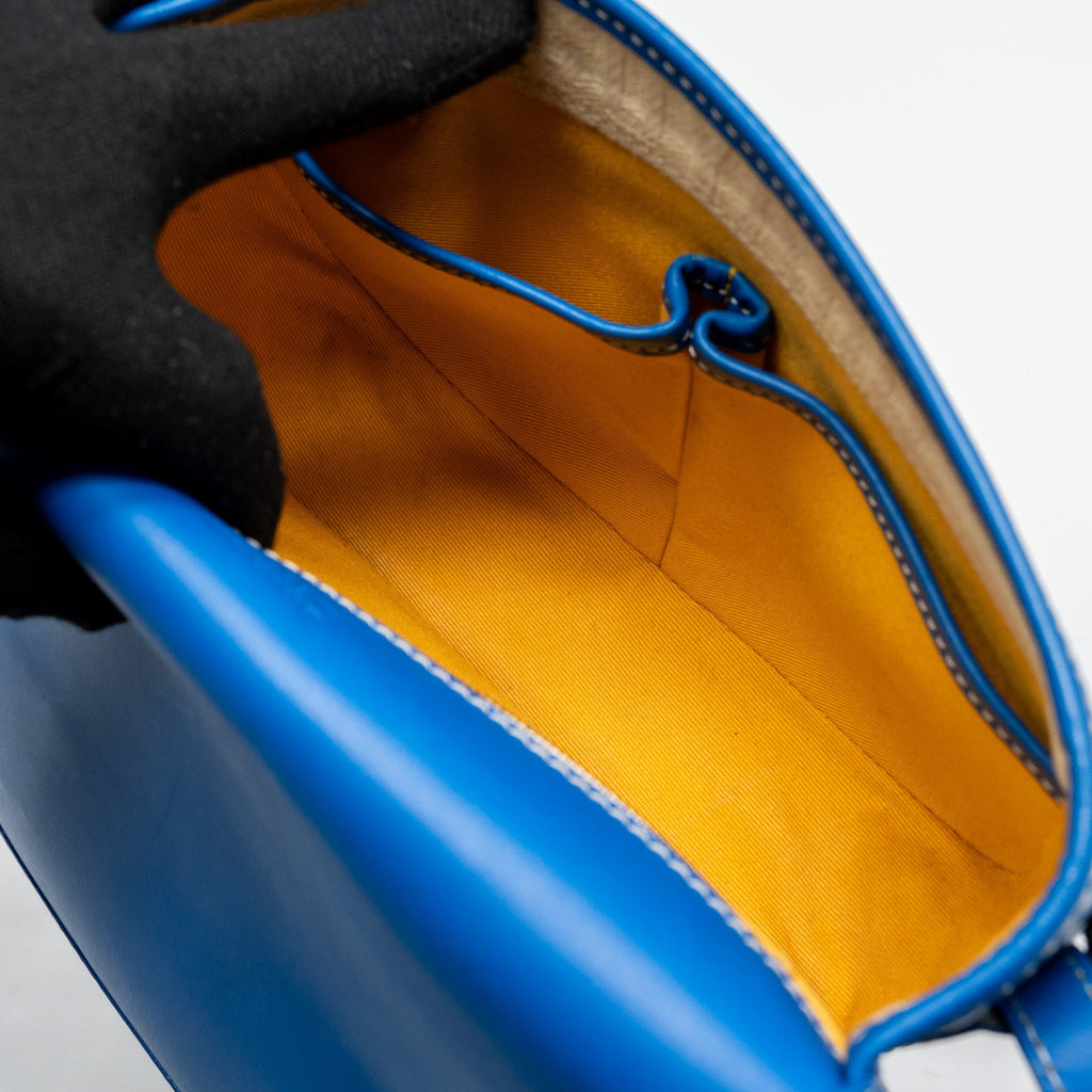 GOYARD BELVEDERE PM MESSANGER BAG GOYARDLINE CANVAS / CALFSKIN BLUE SHW