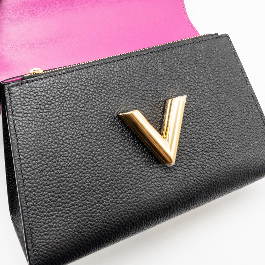 LOUIS VUITTON TWIST ONE HANDLE PM TAURILLON LEATHER BLACK/PINK GHW