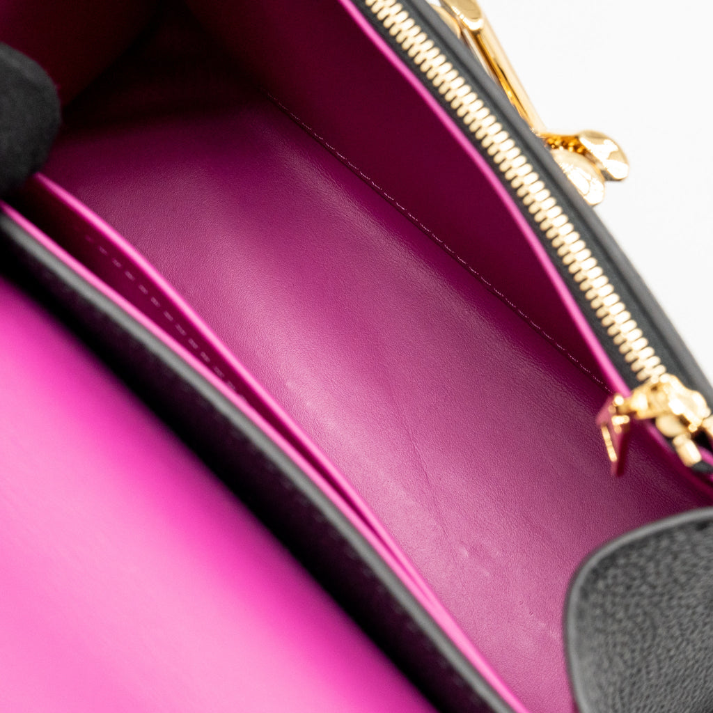 LOUIS VUITTON TWIST ONE HANDLE PM TAURILLON LEATHER BLACK/PINK GHW
