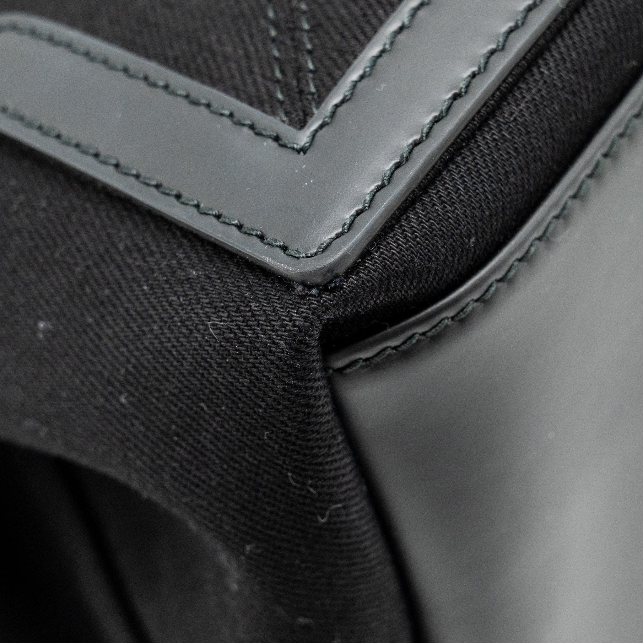 BALENCIAGA CABAS LOGO TOTE BAG CANVAS/ CALFSKIN BLACK SHW