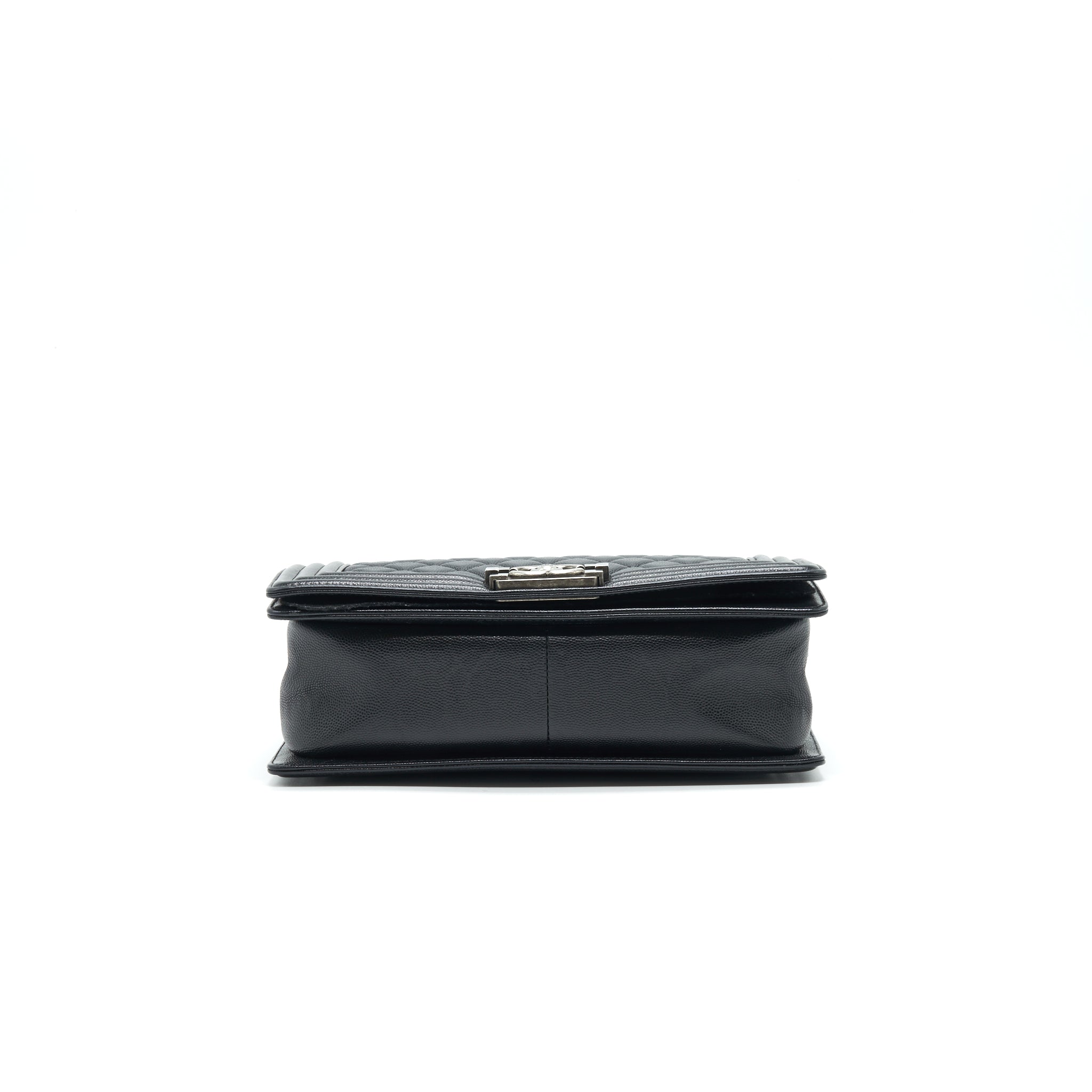 CHANEL MEDIUM BOY CHANEL HANDBAG CAVIAR BLACK SHW