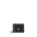 CHANEL VINTAGE SQUARE FLAP BAG LAMBSKIN BLACK GHW