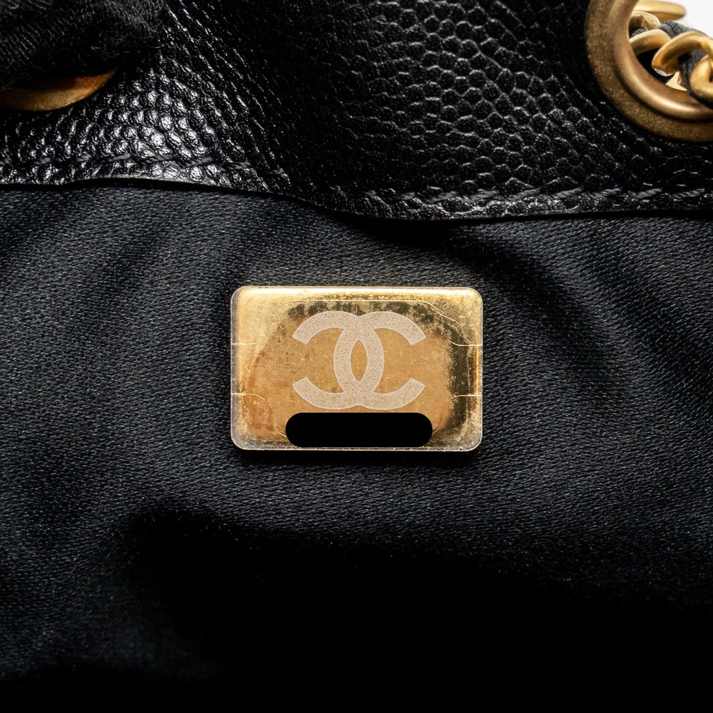 CHANEL SMALL 25 BAG CAVIAR BLACK GHW (MICROCHIP)
