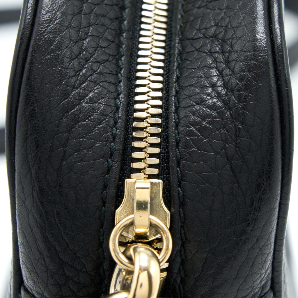 GUCCI SOHO DISCO CAMERA BAG CALFSKIN BLACK GHW