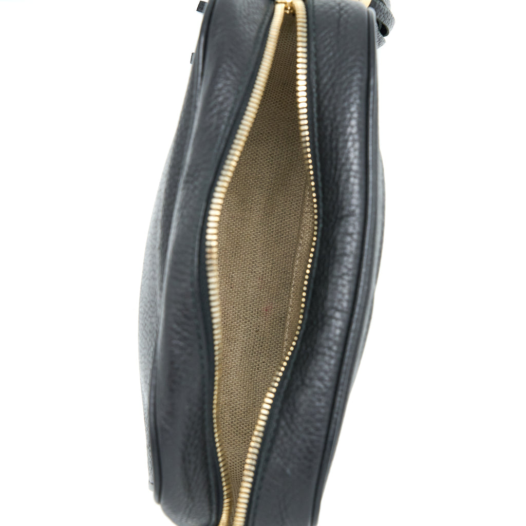 GUCCI SOHO DISCO CAMERA BAG CALFSKIN BLACK GHW