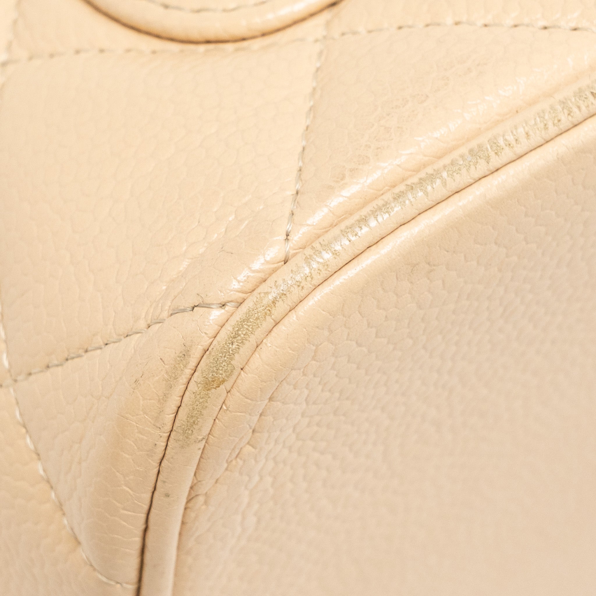 CHANEL VINTAGE MEDALLION TOTE BAG CAVIAR BEIGE GHW