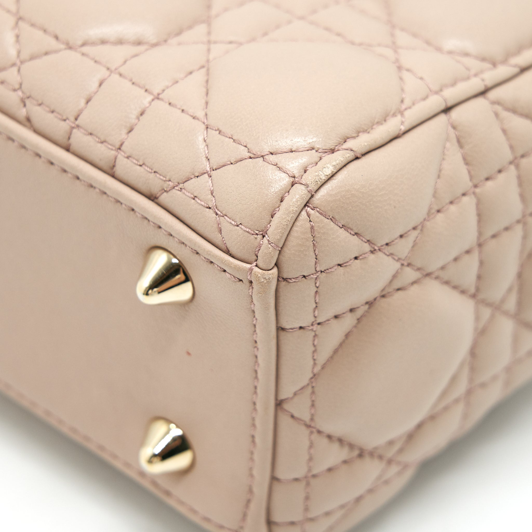 DIOR SMALL LADY DIOR DARK BEIGE LGHW