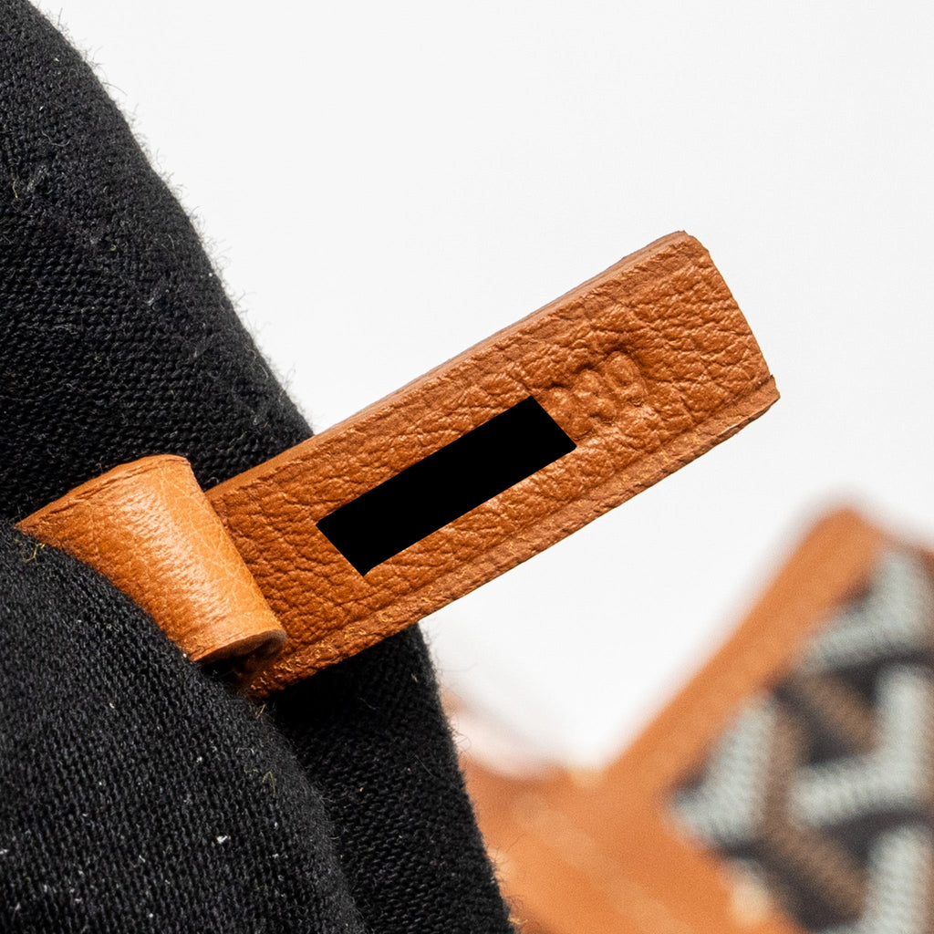 GOYARD MINI ANJOU TOTE BAG GOYARDLINE CANVAS / CALFSKIN BLACK/TAN SHW