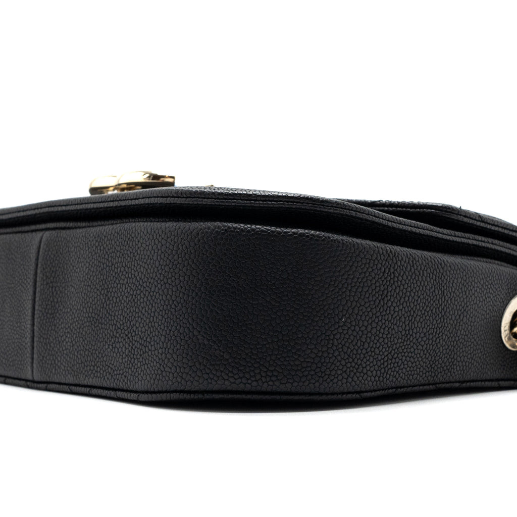 CHANEL FLAP BAG WITH HANDLE CAVIAR BLACK/MULTICOLOUR LGHW