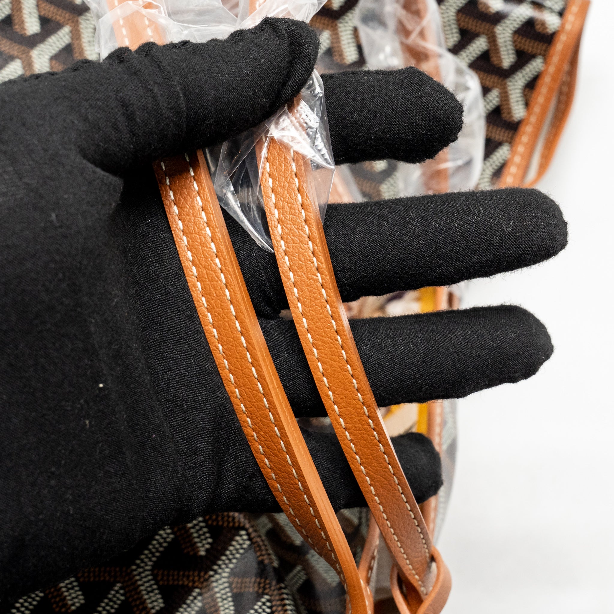 GOYARD SAINT LOUIS PM BAG GOYARDINE CANVAS/CALFSKIN NATUREL SHW