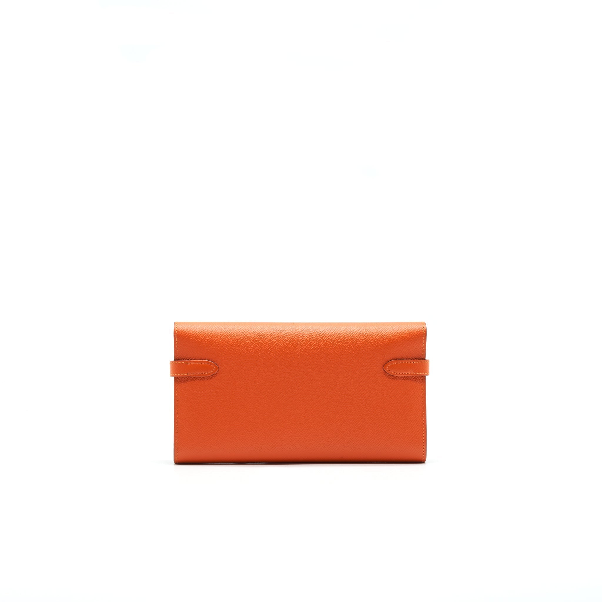 HERMES KELLY LONG WALLET ORANGE SHW EPSOM LEATHER