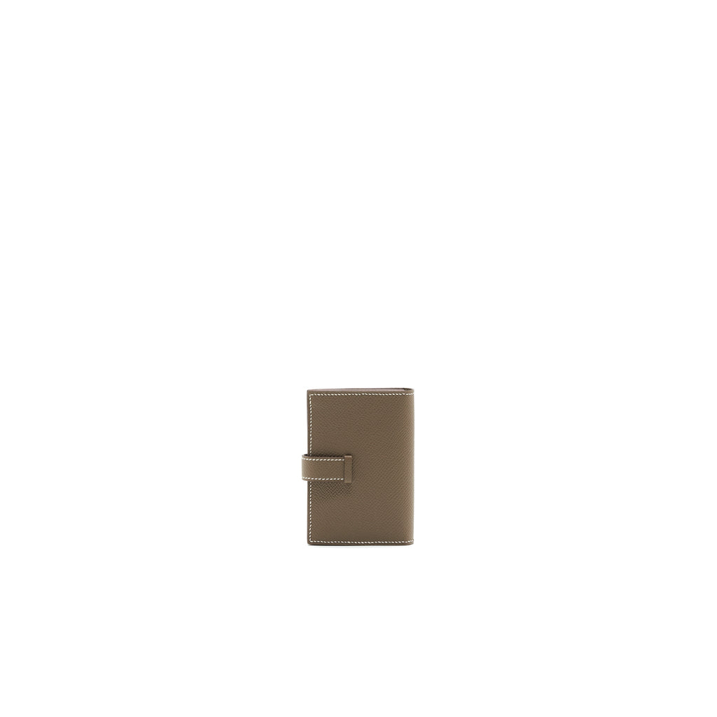 HERMES BEARN CARD HOLDER ETOUPE GHW EPSOM LEATHER